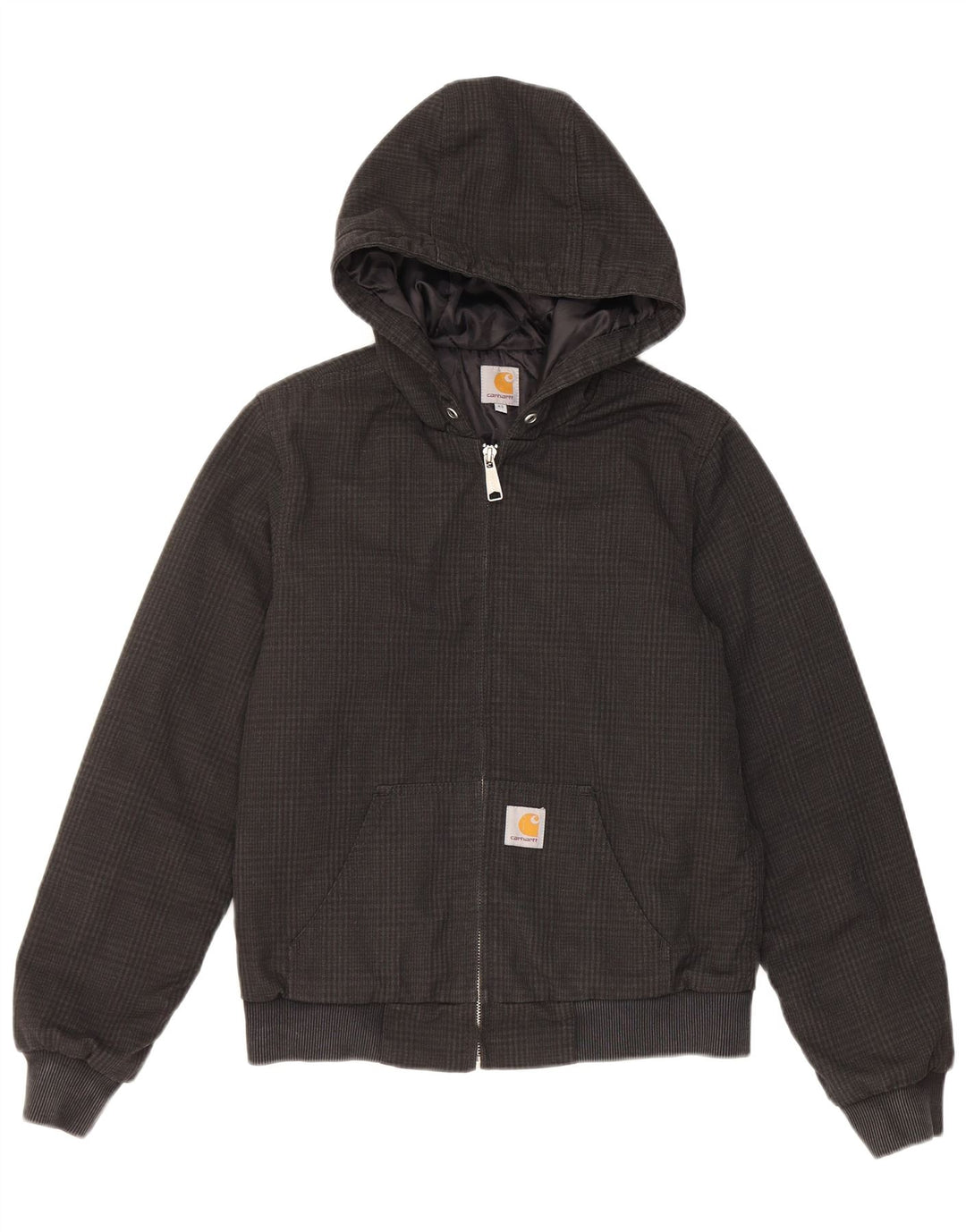 Jachetă bomber cu glugă Carhartt pentru femei UK 6 XS poliester cu check negru