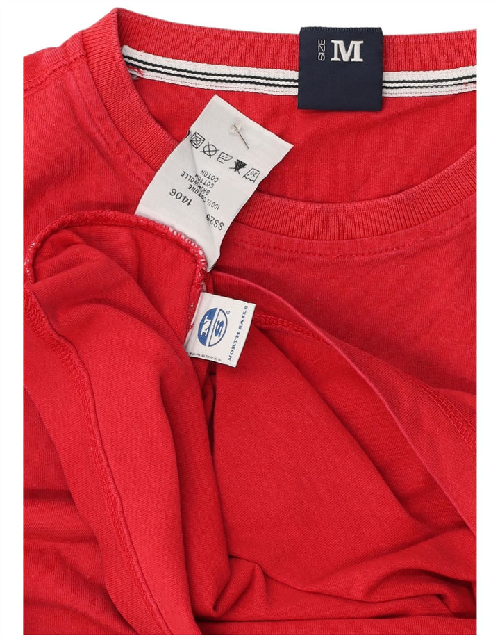 Tricou grafic North Sails pentru bărbați Top din bumbac roșu mediu