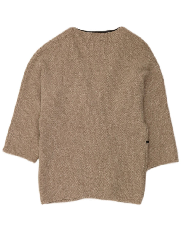 Pulover cardigan deschis pentru femei Zara UK 14 Medium Bej Acrilic