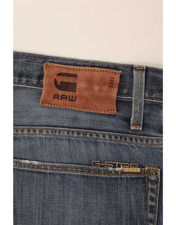 Blugi Distressed Straight G-Star pentru bărbați W38 L34 Albastru