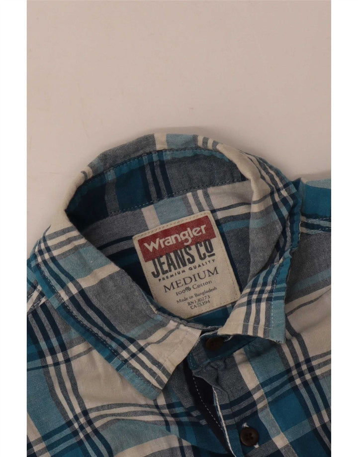 Cămașă Wrangler pentru bărbați, carouri albastre medii