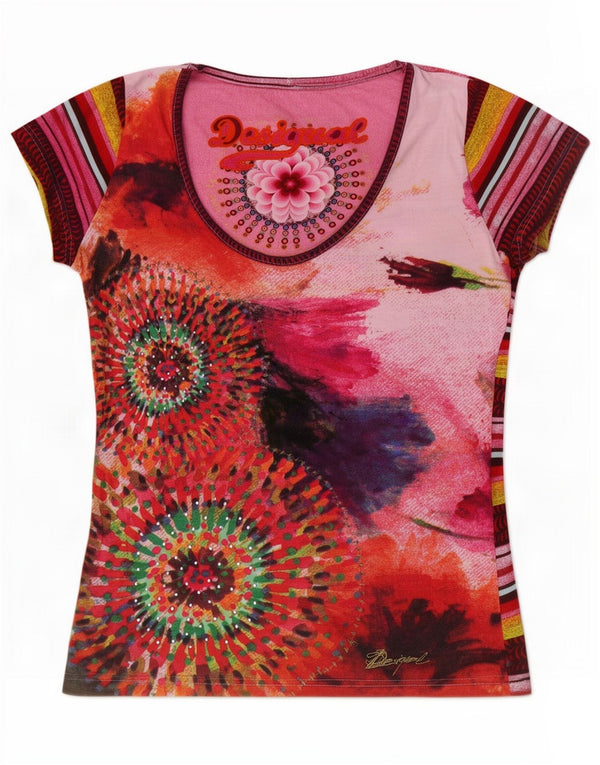 Tricou grafic Desigual pentru femei Top UK 14 Large Multicolor Floral