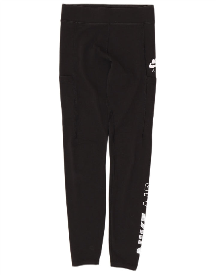 Leggings grafic NIKE pentru femei UK 10, bumbac negru mic