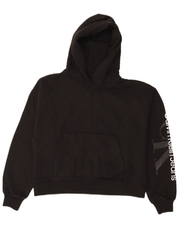 CALVIN KLEIN JEANS Pulover supradimensionat pentru femei UK 10 Mic Negru