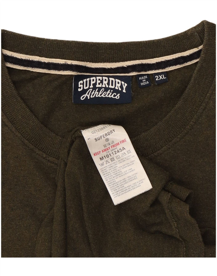 Tricou pentru bărbați Superdry Top 2XL Kaki Bumbac