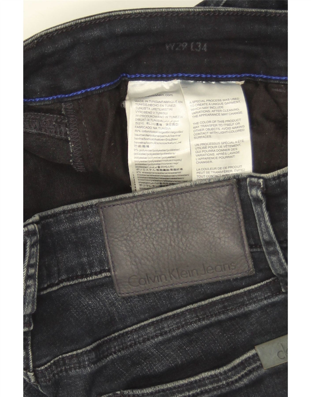 Blugi skinny Calvin Klein pentru bărbați W29 L34 bumbac negru