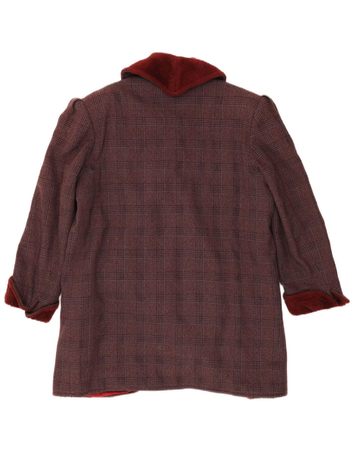 Pardesiu Cerruti 1881 pentru femei UK 14 Medium Burgundy Check
