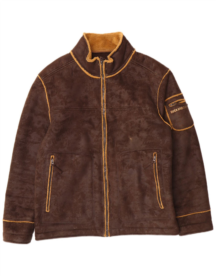 DUCK AND COVER Jachetă Sherpa pentru bărbați UK 40 Poliester maro mare