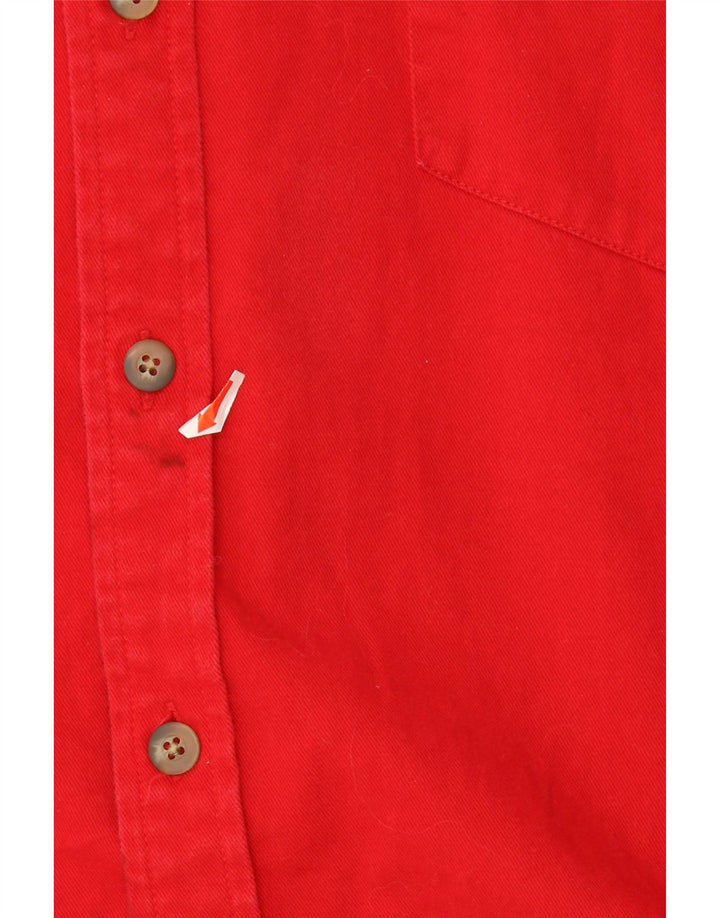 EDDIE BAUER Mens Short Sleeve Shirt XL Red Cotton Vintage Eddie Bauer and Second-Hand Eddie Bauer from Messina Hembry 