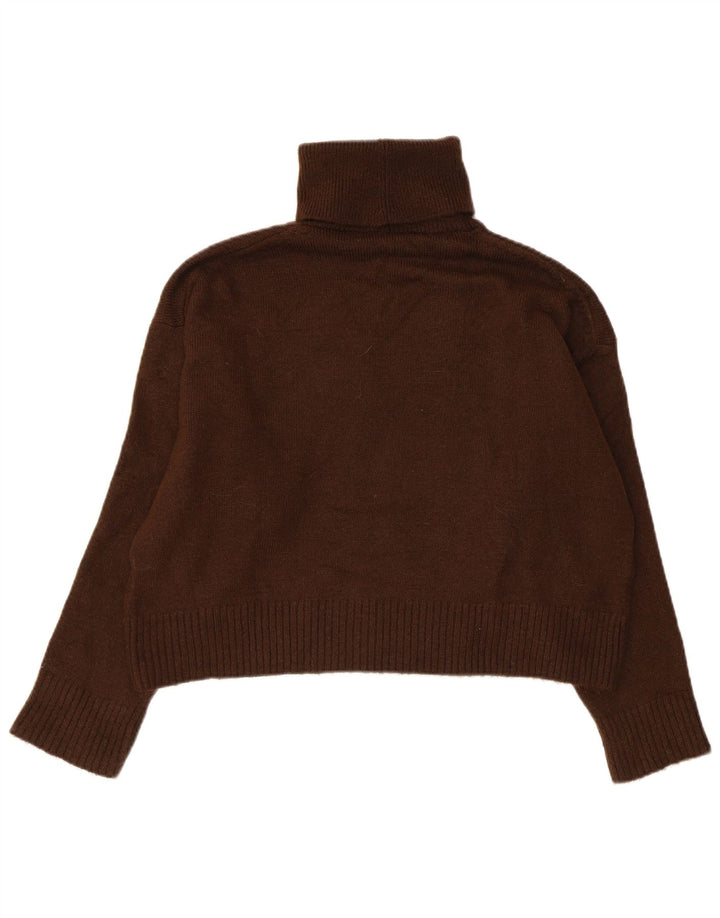 Pulover oversize cu gât rulat Zara pentru femei UK 10 mic maro