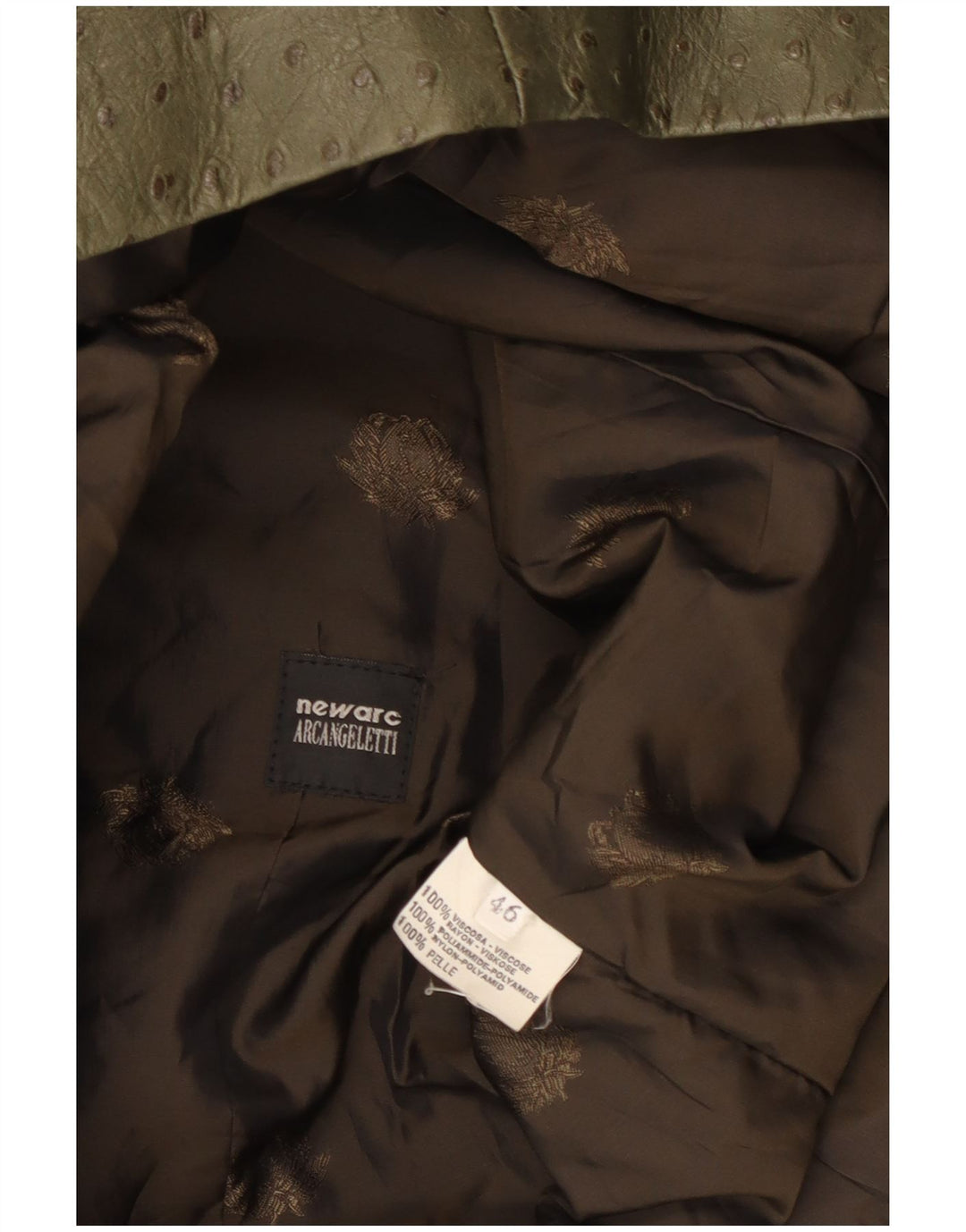 Geacă de piele vintage pentru femei IT 46 din piele mare kaki