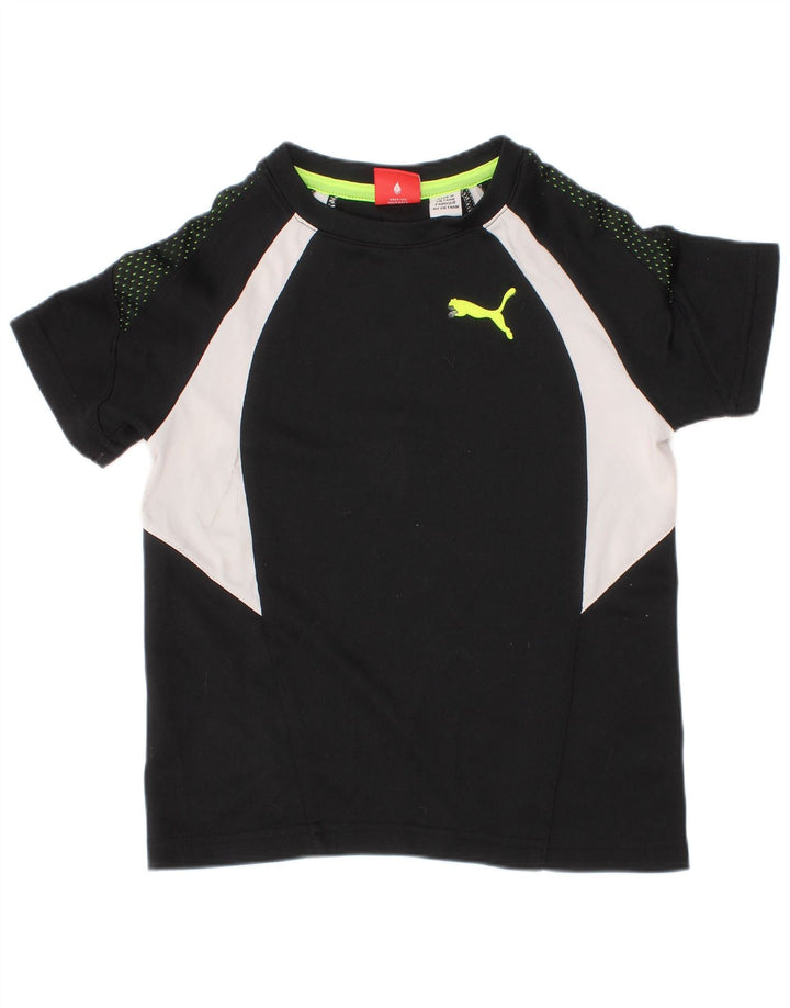 Tricou Puma pentru băieți Top 4-5 ani poliester negru color bloc