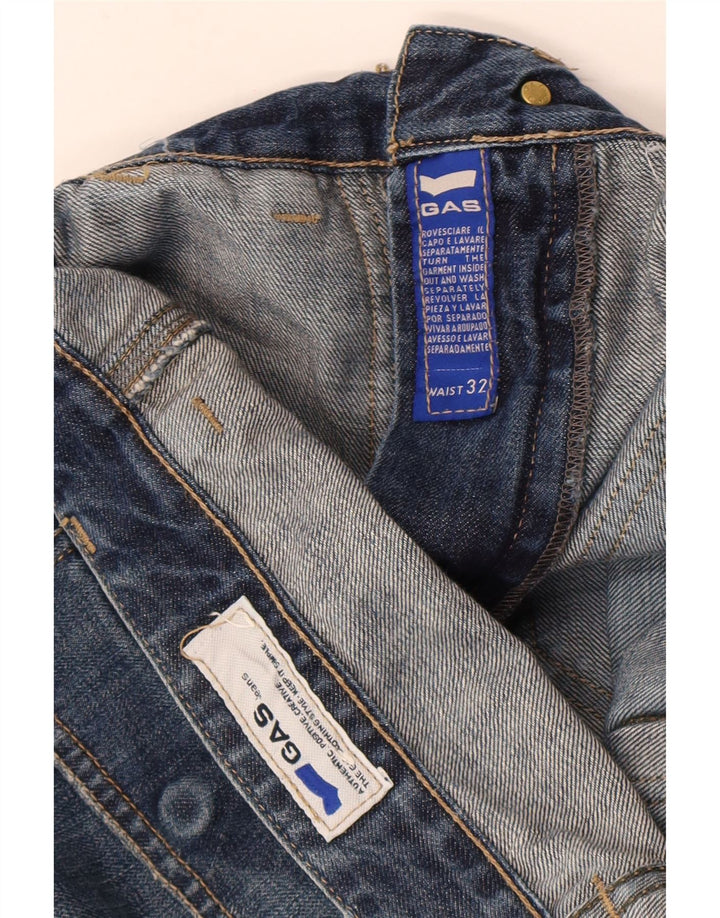 GAS Blugi pentru bărbați cu bootcut distressed W32 L34 Blue