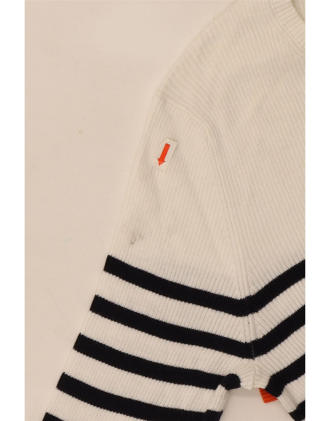 Pulover pentru femei Massimo Dutti cu gât de barcă UK 12 Medium White Dunge