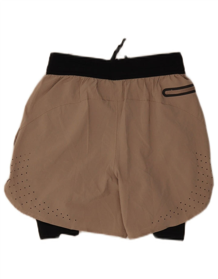 Pantaloni scurti sport Nike pentru femei UK 8 Small Beige Colorblock Poliester