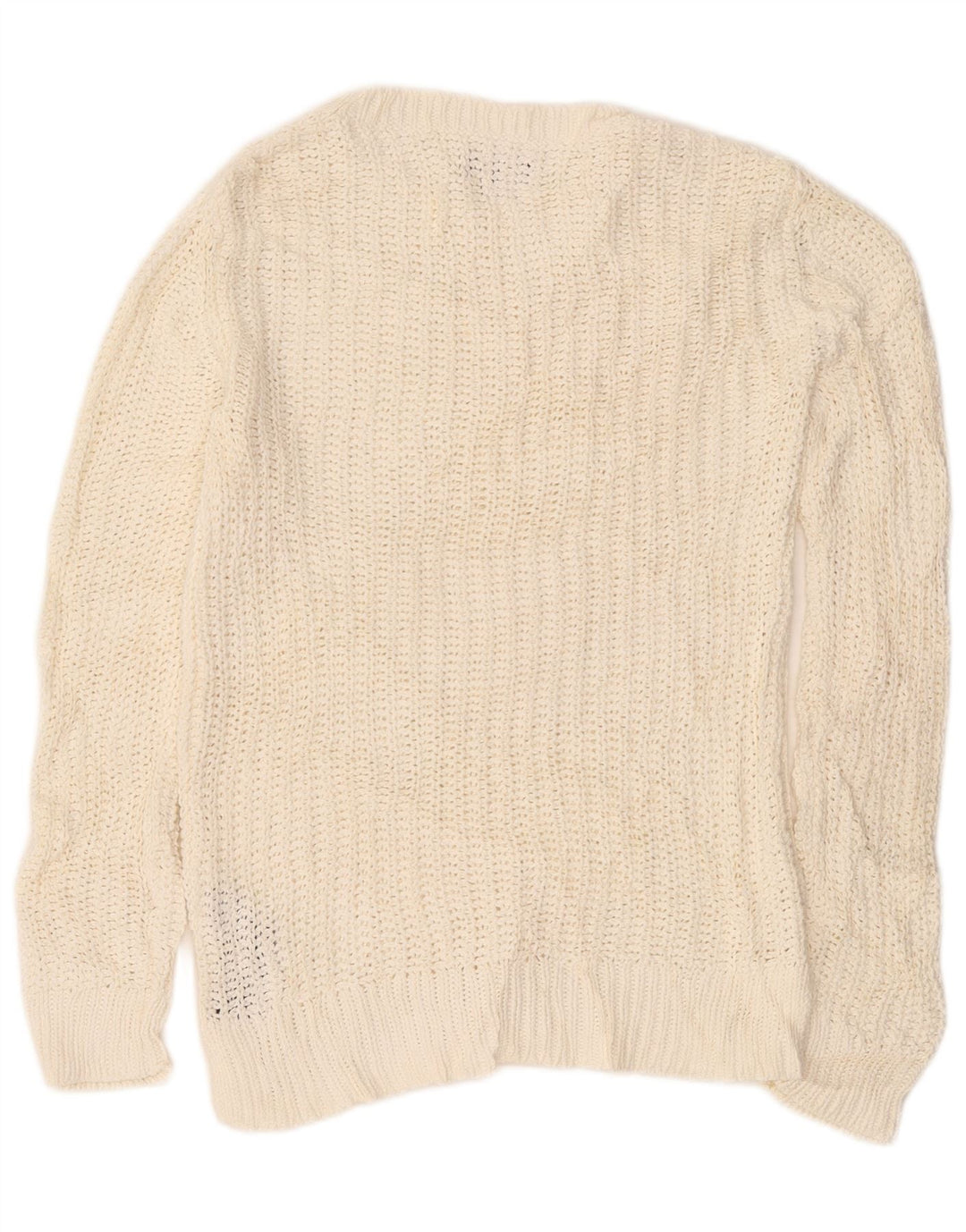 Pulover Nautica pentru damă, cu gât de barcă, din bumbac alb, mediu, 14 UK