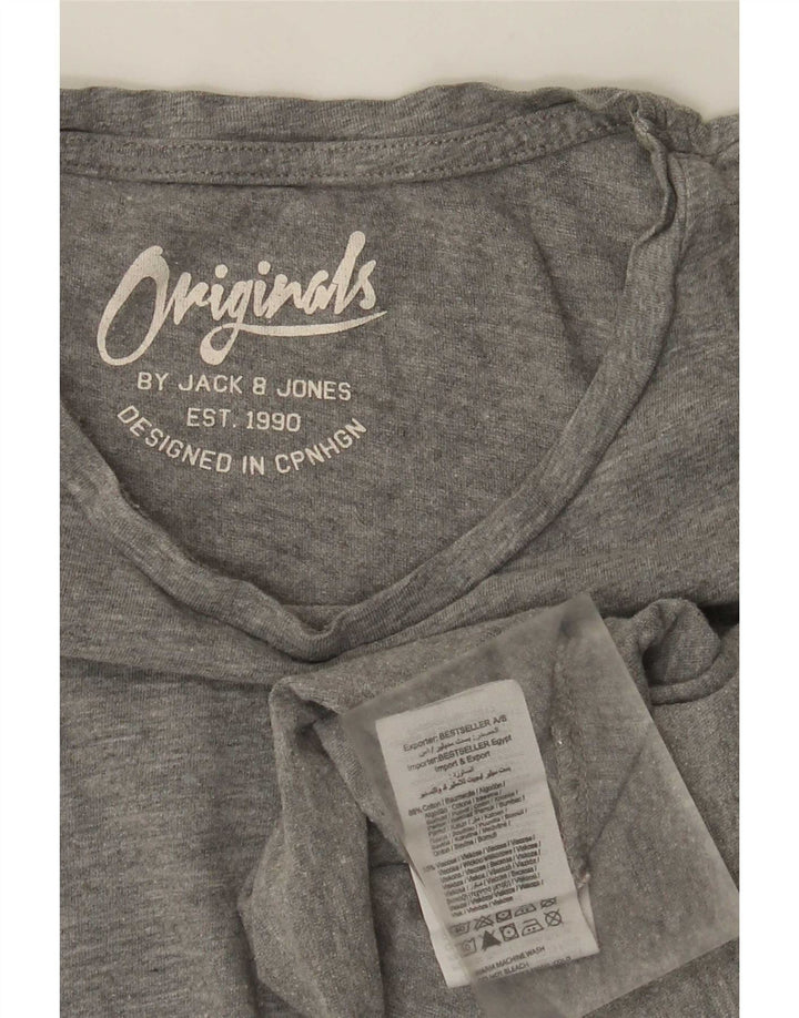Tricou Jack & Jones pentru bărbați Top din bumbac gri mediu