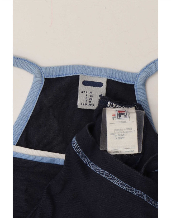 Fila Womens Cami Top UK 12 Medium Navy Blue Bumbac