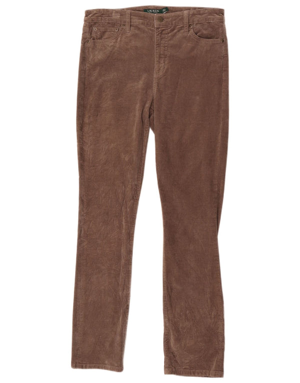 Pantaloni subțiri din velur pentru femei Ralph Lauren US 8 Medium W31 L31 maro bumbac