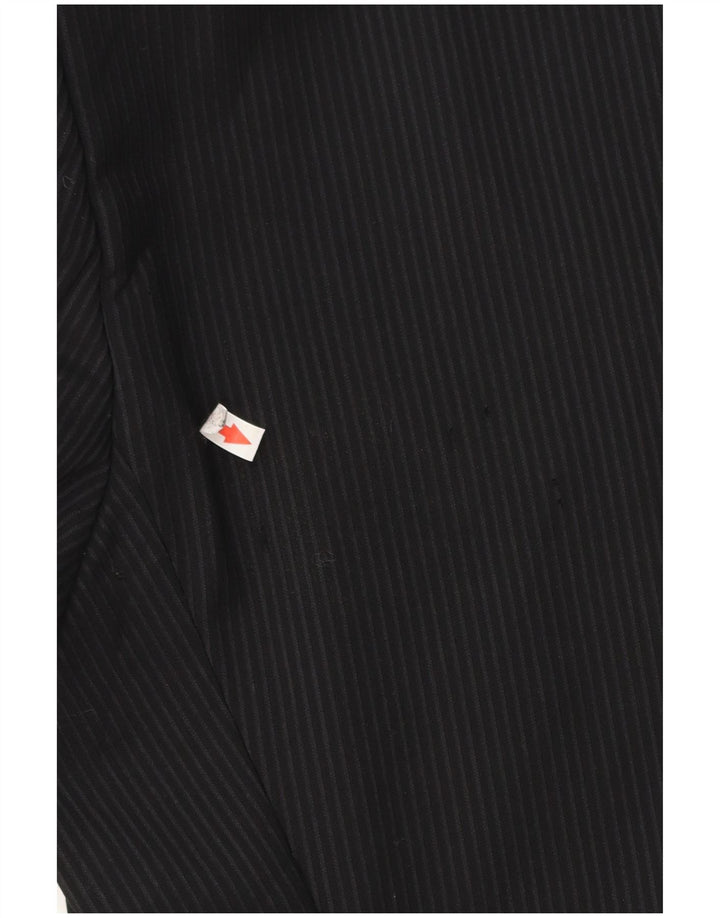 Blazer pentru bărbați Hugo Boss cu 2 nasturi EU 54 2XL Lână virgină neagră cu dungi