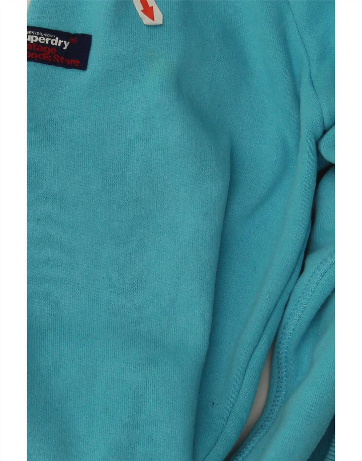 Pulover cu glugă grafic Superdry pentru bărbați, bumbac albastru mediu