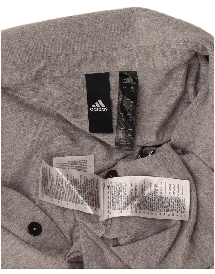 Tricou polo pentru bărbați Adidas 2XL bumbac gri