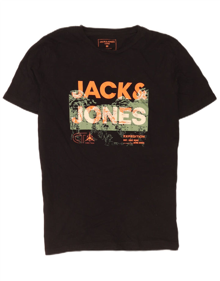 Tricou cu grafic Jack & Jones pentru bărbați Top mediu din bumbac negru