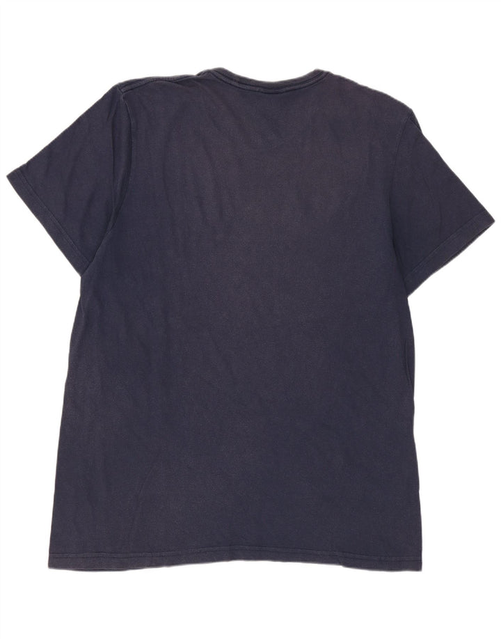 Tricou grafic pentru bărbați Adidas Top mediu din bumbac bleumarin