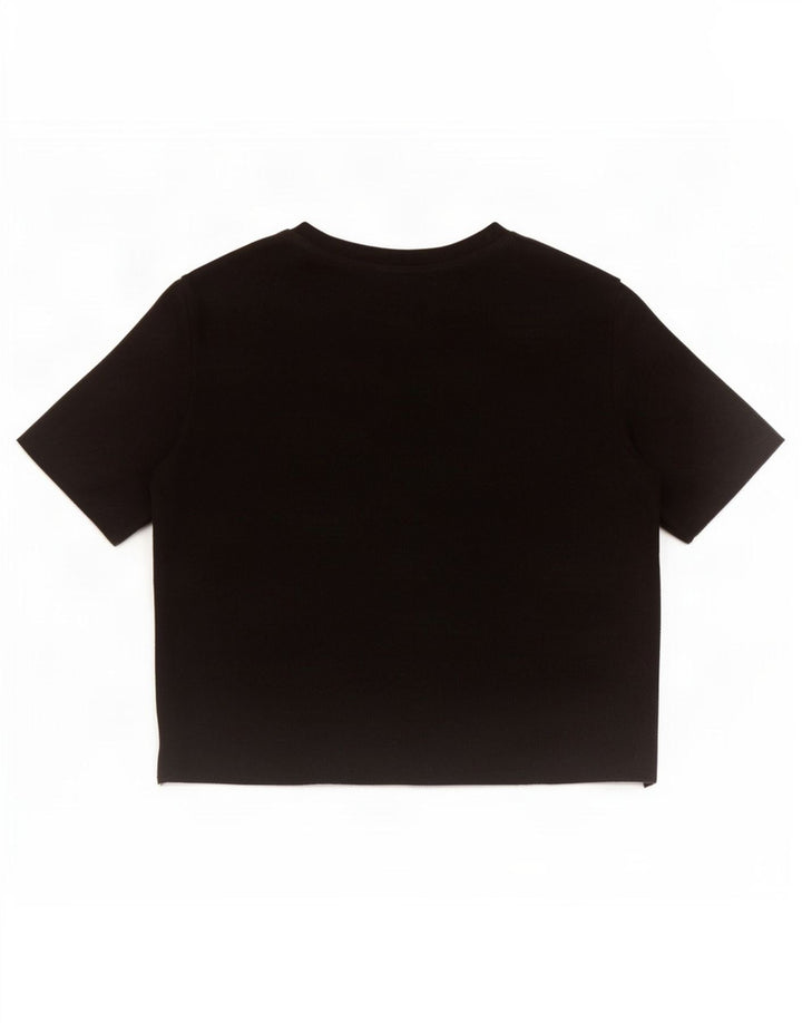 Bluză de top pentru femei Zara UK 12, bumbac mediu negru