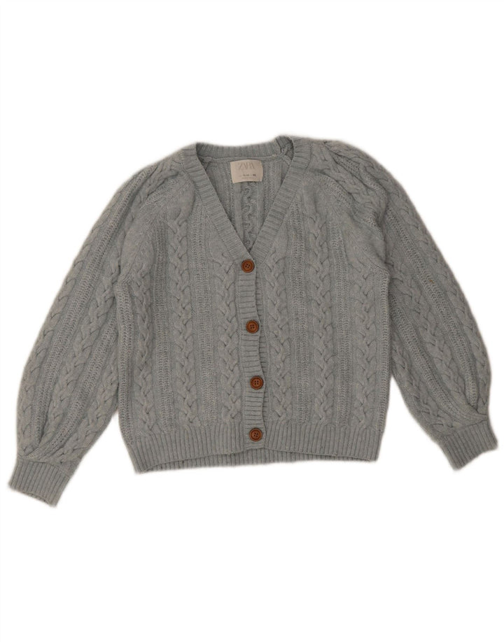Pulover Cardigan Fete Zara 11-12 Ani Poliester Albastru