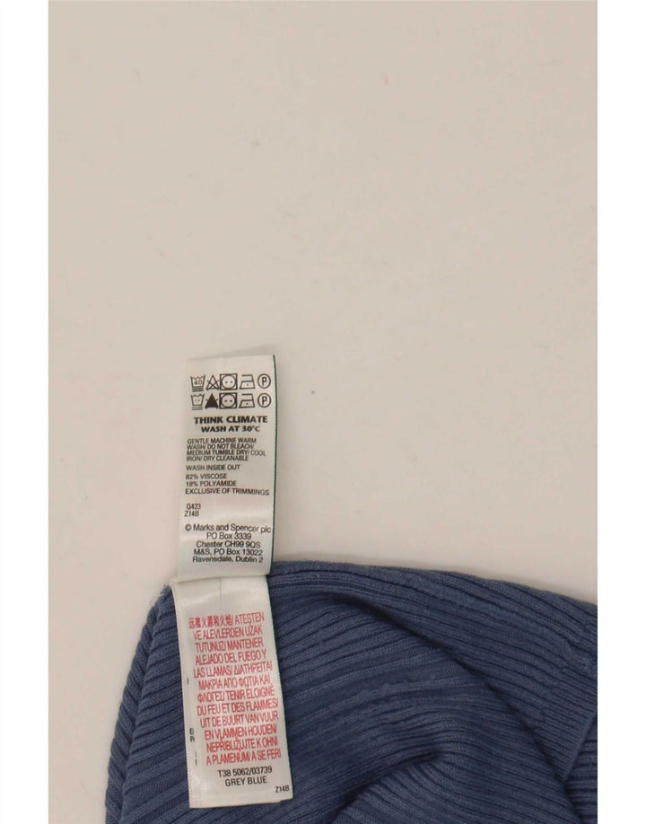 Pulover pentru femei Marks & Spencer cu decolteu rotund din viscoză albastră medie UK 12