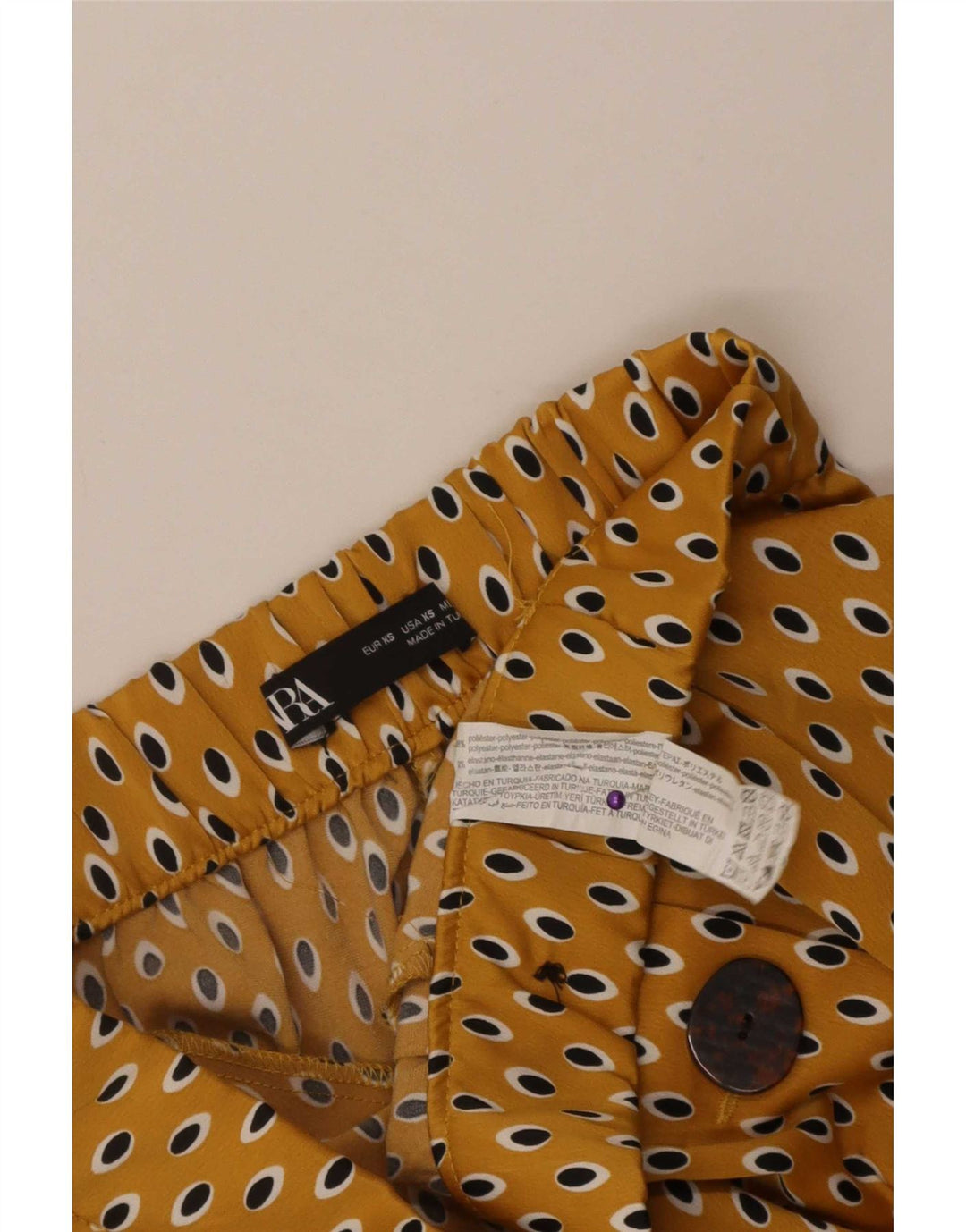 Pantaloni Capri pentru femei Zara XS W24 L21 Poliester cu pete galbene