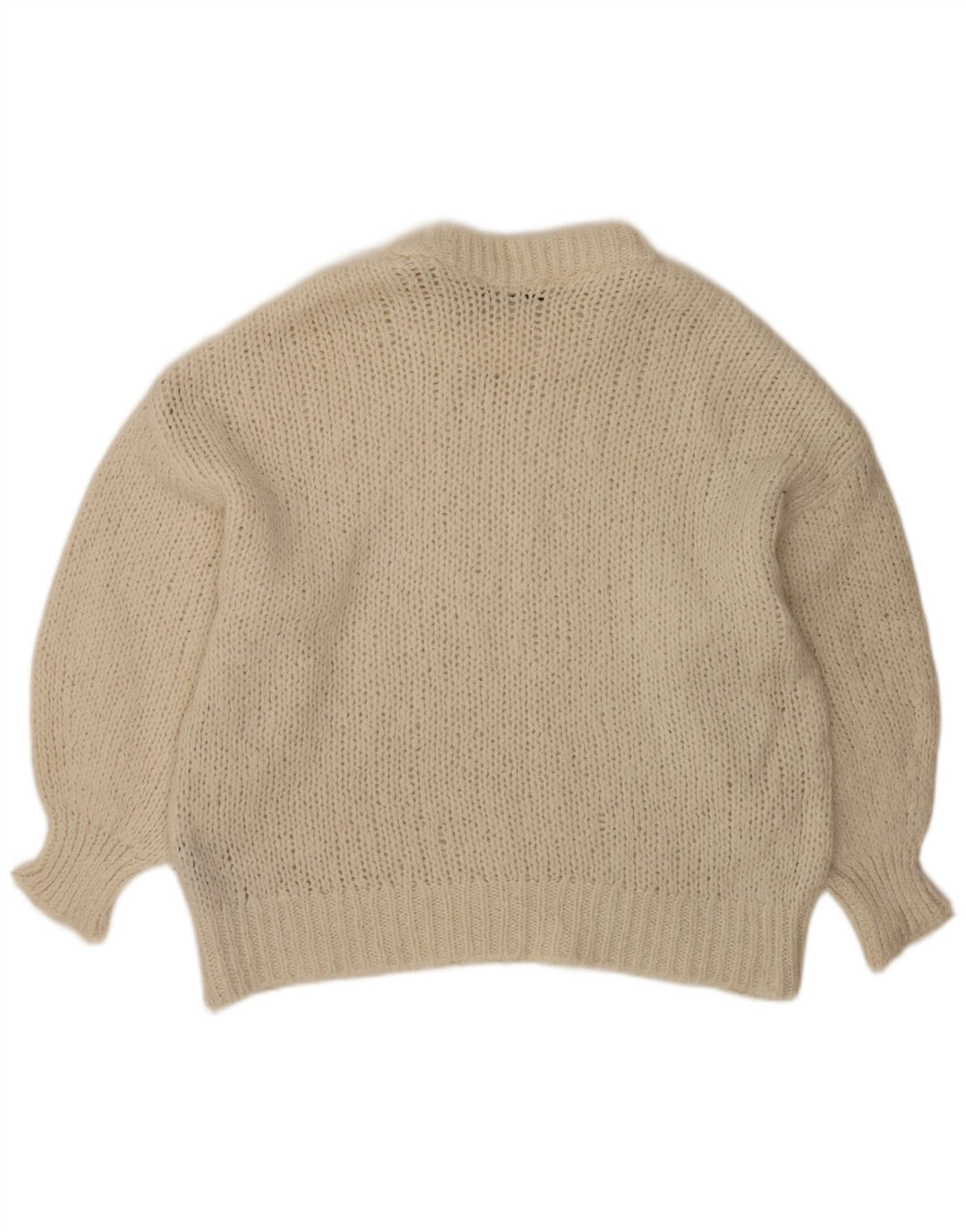 Pulover supradimensionat pentru femei Zara, cu gâtul turn, UK 10, mic, alb