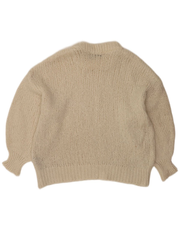 Pulover supradimensionat pentru femei Zara, cu gâtul turn, UK 10, mic, alb
