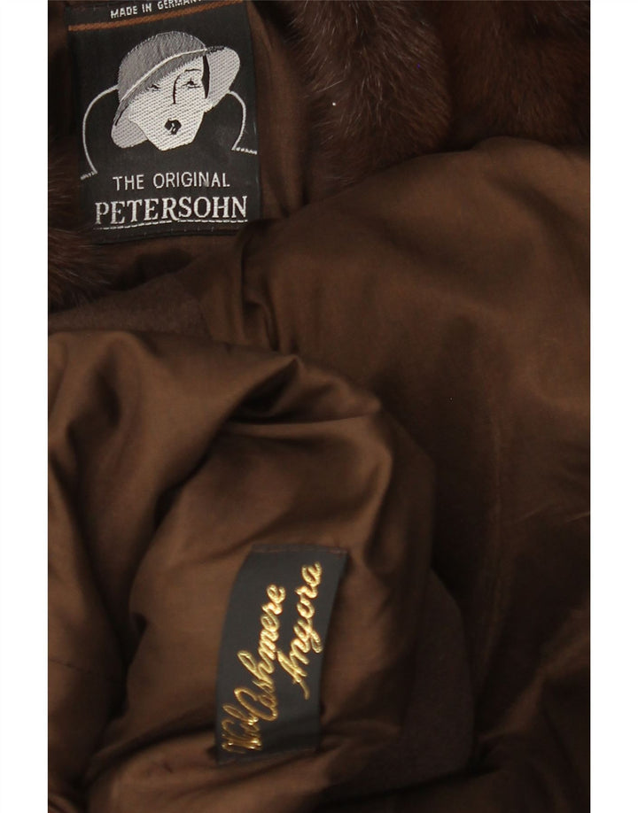 Pardesiu supradimensionat pentru femei VINTAGE UK 14 Lână mare kaki