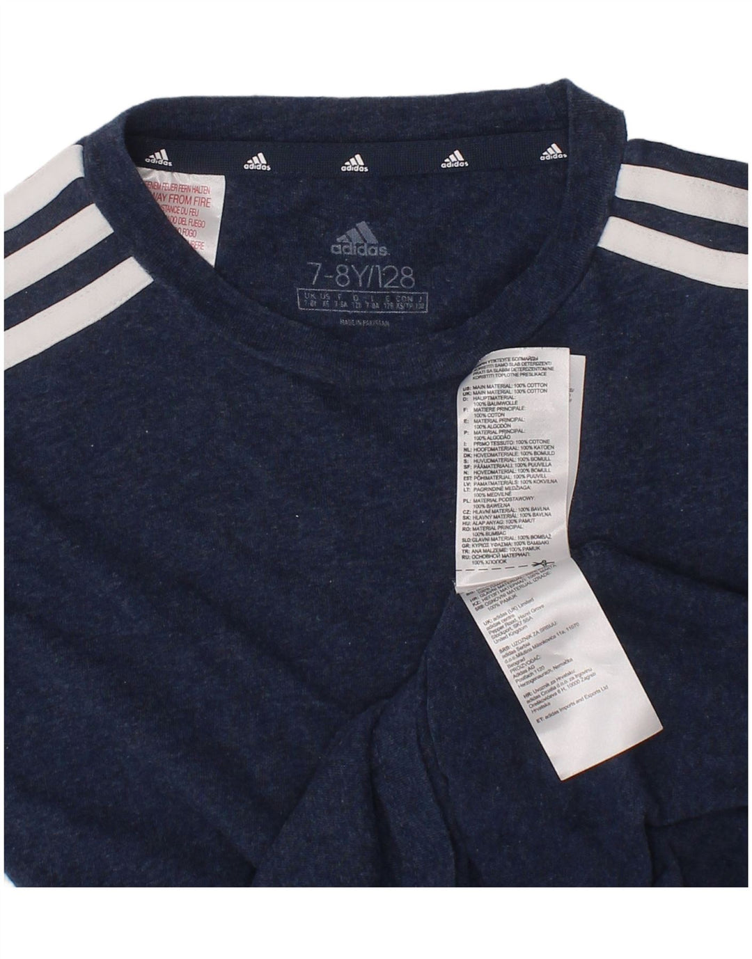 Tricou Băieți Adidas Top 7-8 Ani Bleumarin Bumbac
