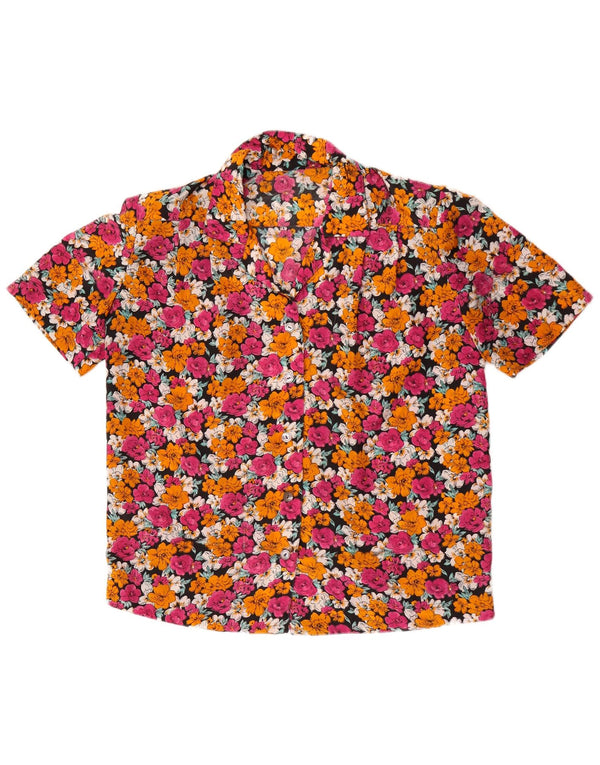 Cămașă vintage cu mânecă scurtă pentru femei UK 20 2XL Multicolor Floral