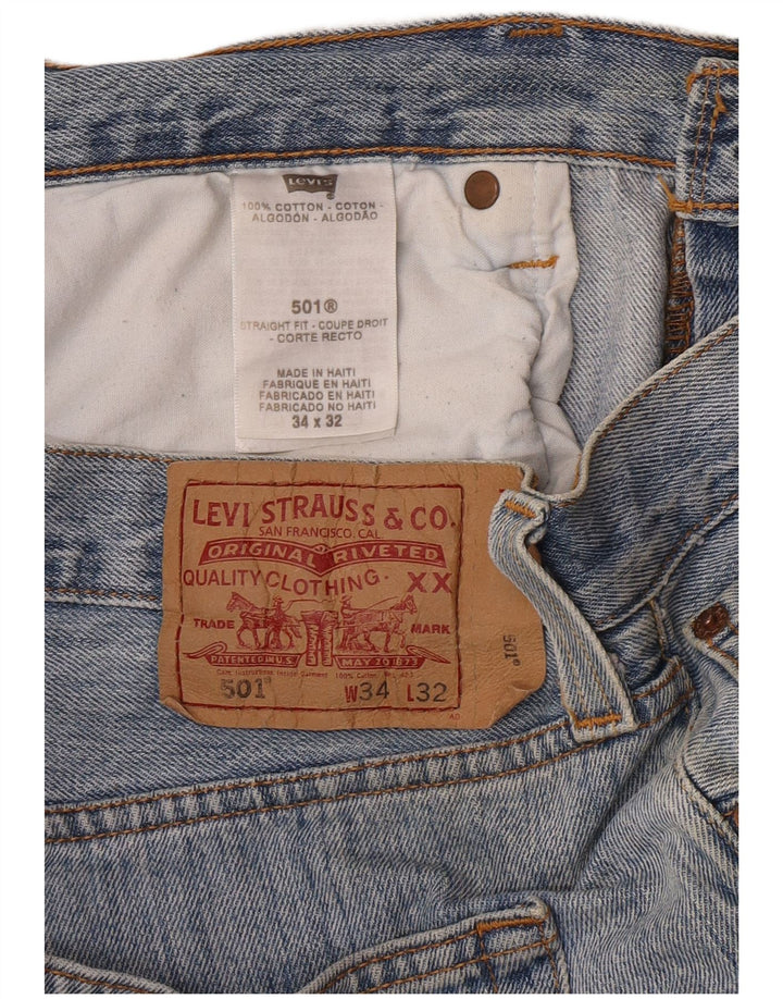 Blugi drepti pentru bărbați Levi's W34 L32 Bumbac albastru