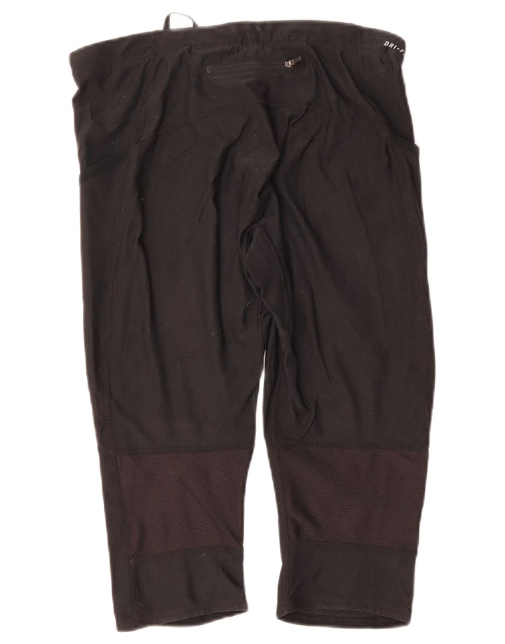Pantaloni de trening NIKE Dri Fit Capri pentru femei UK 14 Poliester negru mare