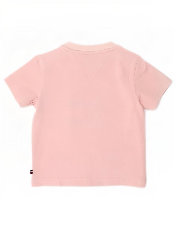 Tricou grafic Tommy Hilfiger pentru fetite Top 0-3 luni roz bumbac