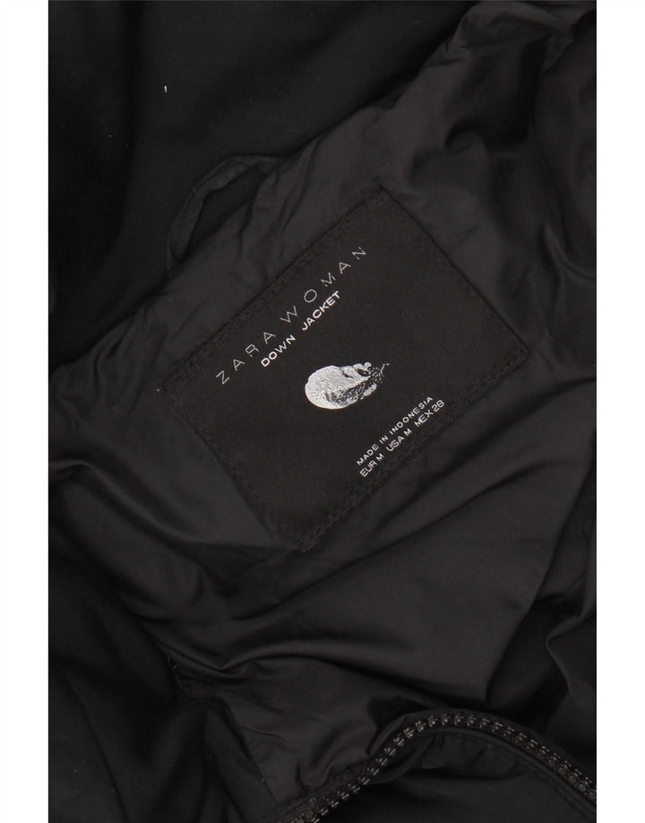 Jachetă căptușită cu glugă pentru femei ZARA UK 12 Medium Black