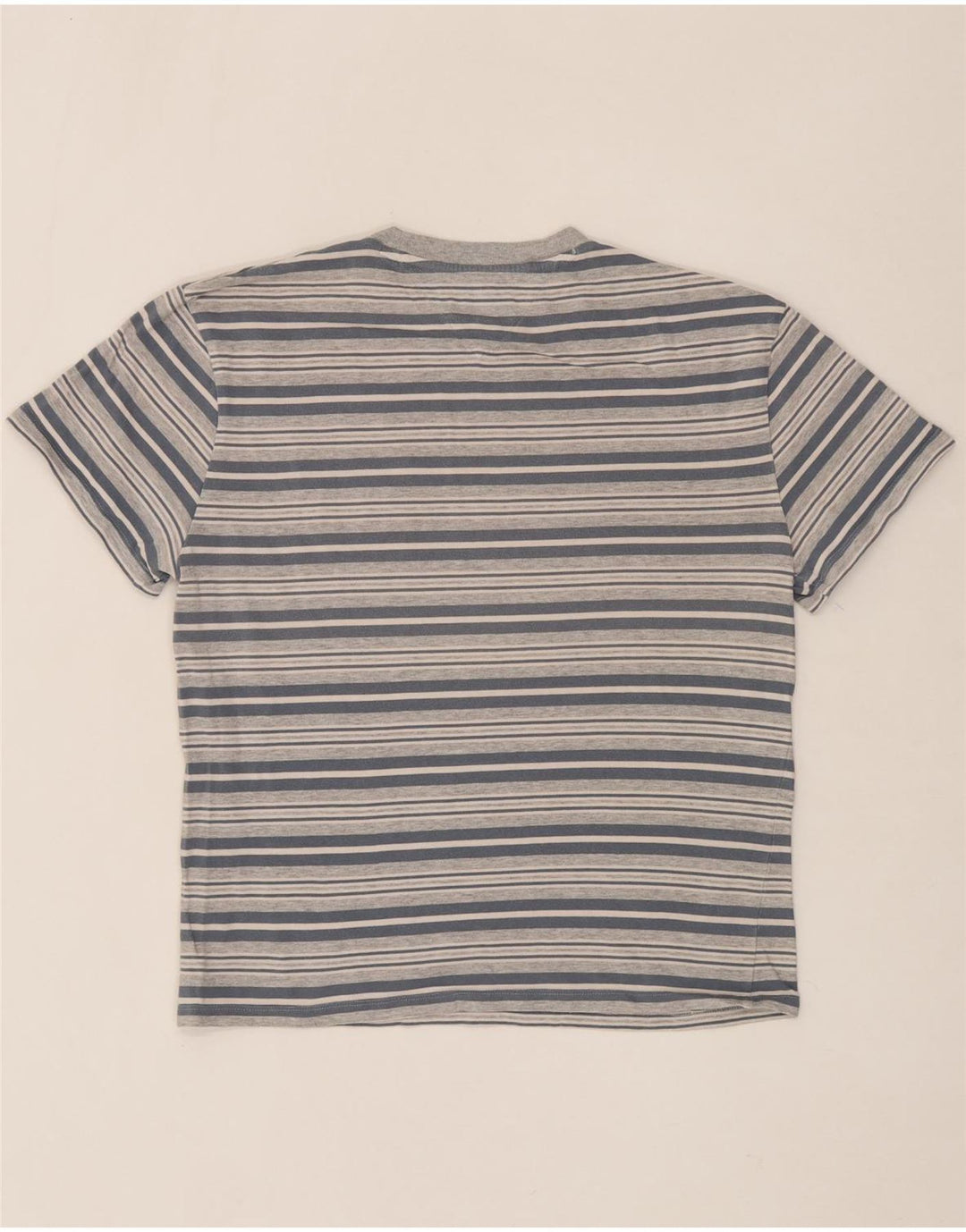 TOMMY HILFIGER Mens T-Shirt Top Small Grey Striped Vintage Tommy Hilfiger and Second-Hand Tommy Hilfiger from Messina Hembry 