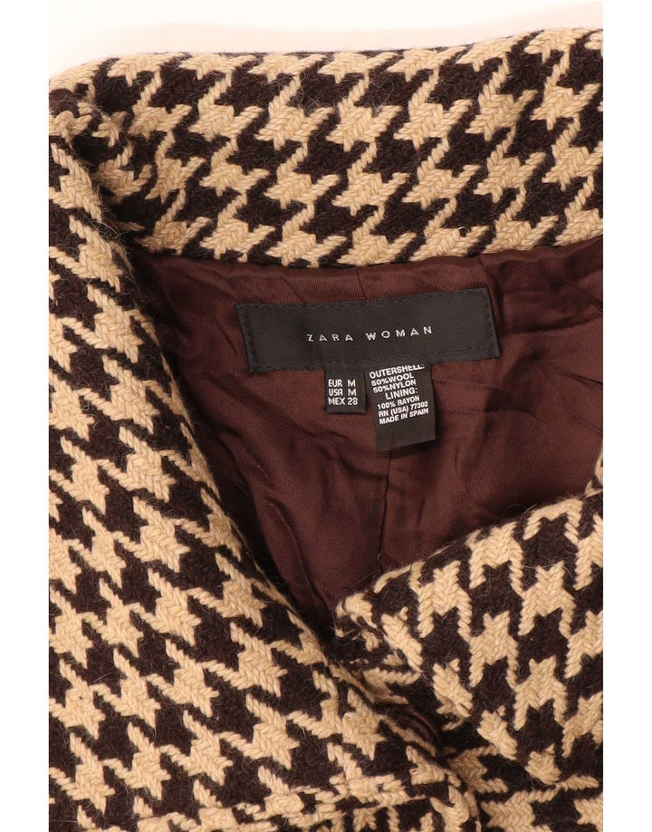 Manecă scurtă pentru femei Zara UK 14 Lână cu picior de gală maro mediu