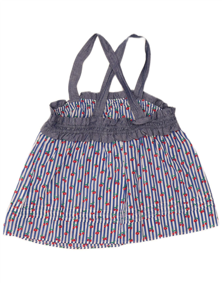 Benetton Crop Cami Top pentru femei UK 14 Medium Blue Striped Bumbac