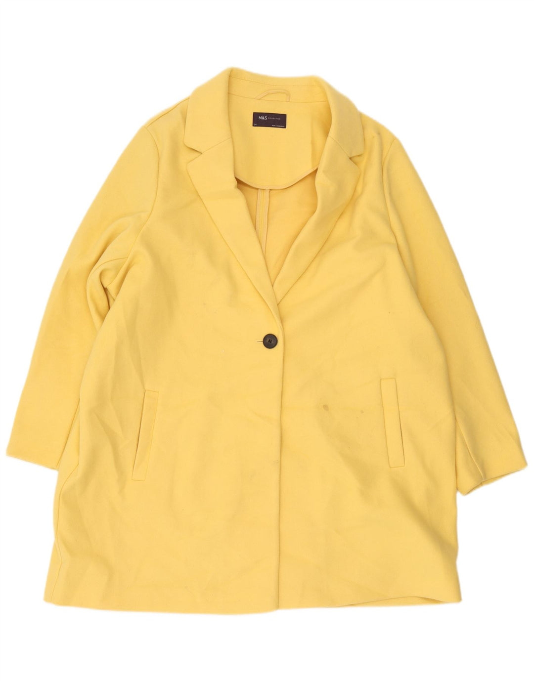 Palton pentru femei Marks & Spencer UK 24 4XL galben bumbac