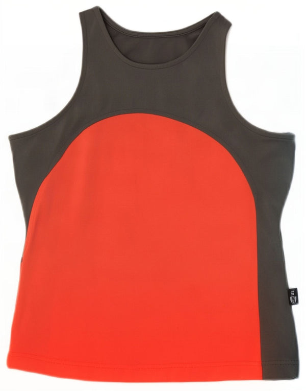 Adidas Fete Climalite Crop Vest Top 15-16 Ani Gri Colorblock Poliamidă