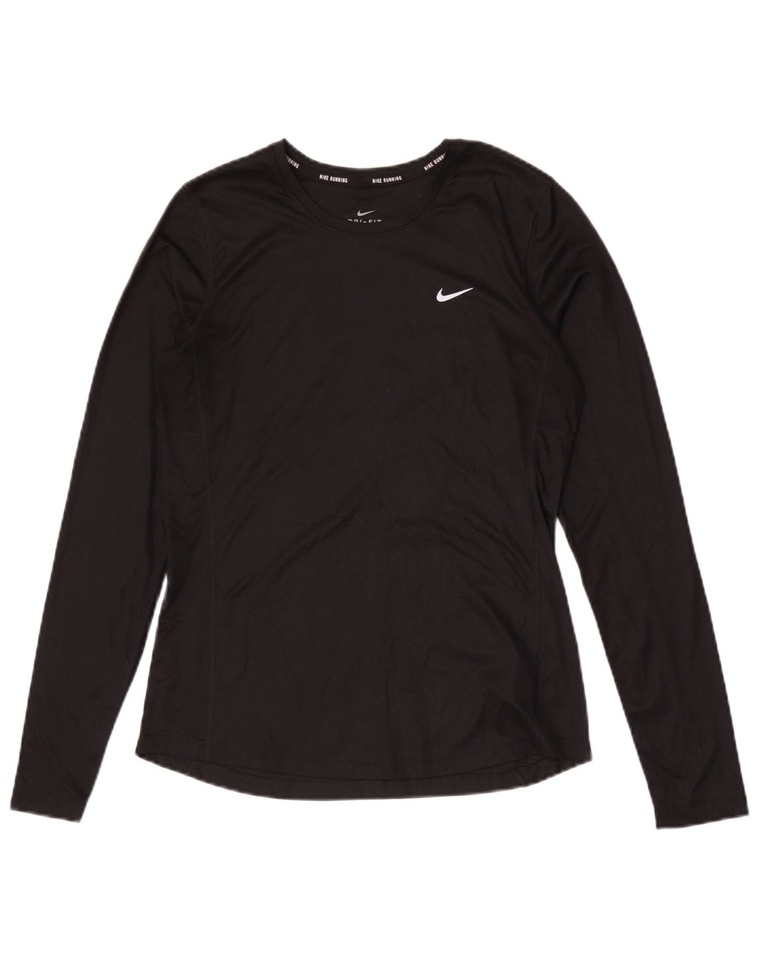 Top cu mânecă lungă pentru femei Dri Fit NIKE UK 12 Poliester mediu negru