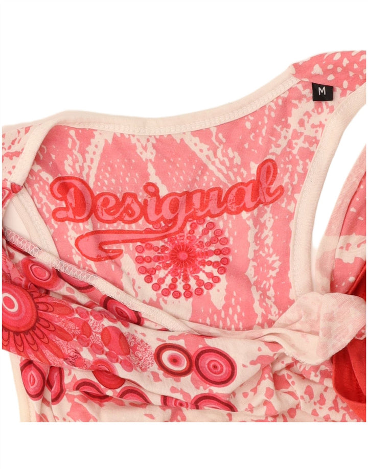 DESIGUAL Womens Graphic Sleeveless Tunic Top UK 12 Medium Red