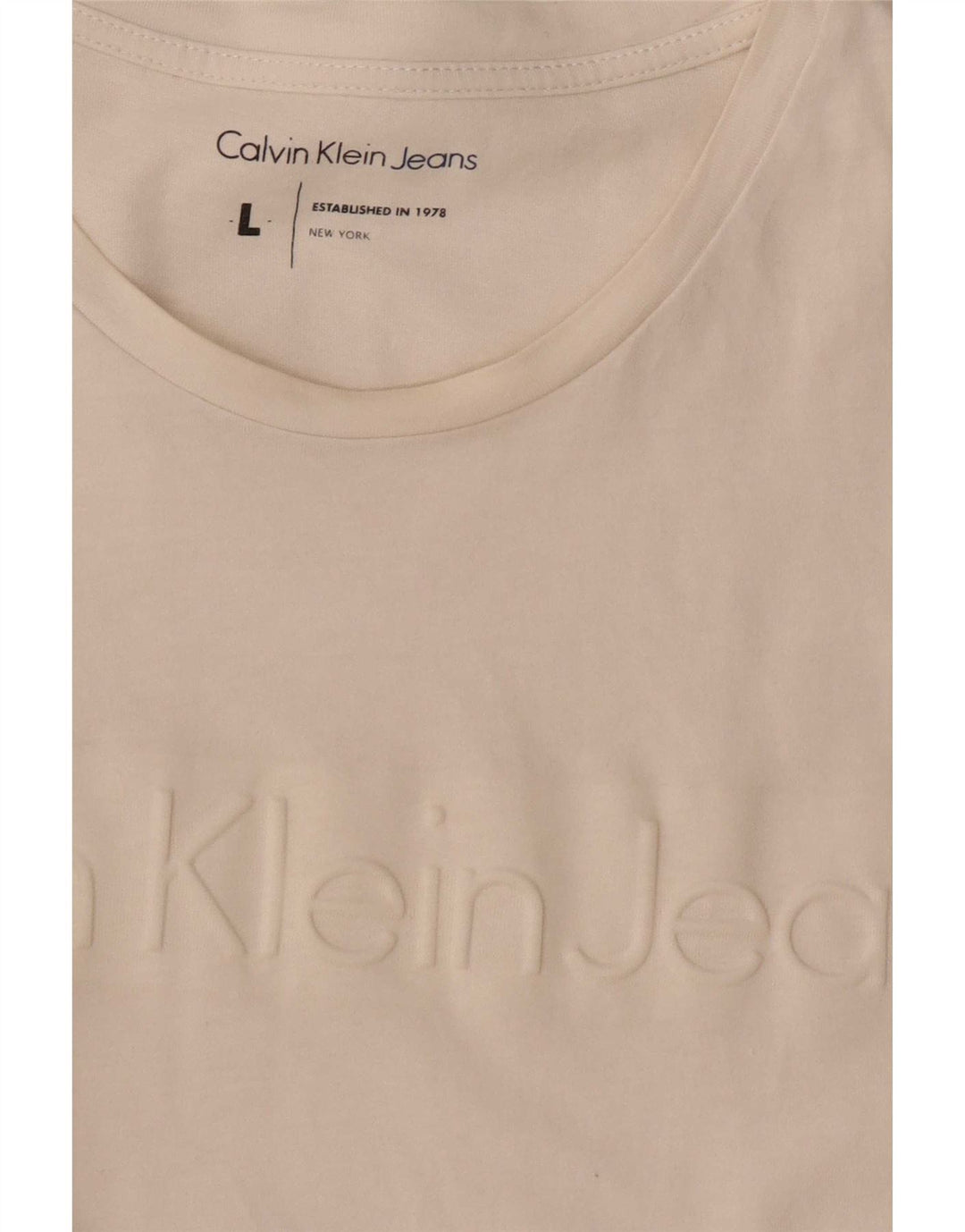 Tricou grafic pentru bărbați Calvin Klein Jeans Top Large White