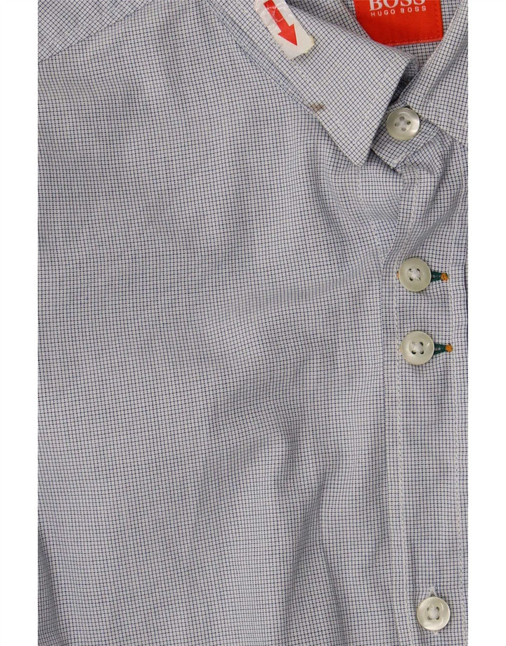 Cămașă pentru bărbați Hugo Boss, albastru mediu Gingham